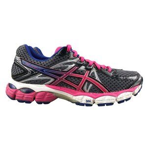 Asics Women's Size 6.5 Gel-Flux 2 Grey Pink Lace-Up Running Sneakers Shoes T568N